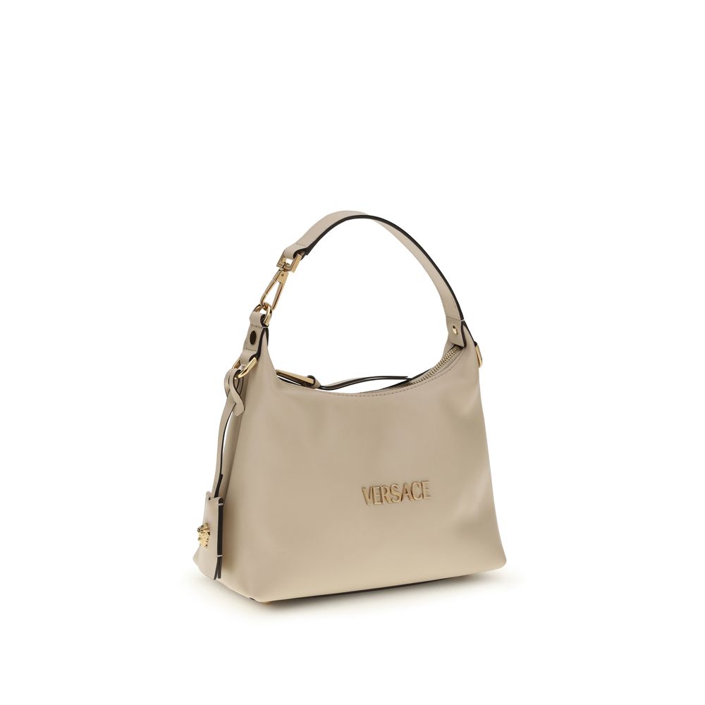 Versace Beige Calf Leather Bos Taurus Handbag - Luxury Boutique Co