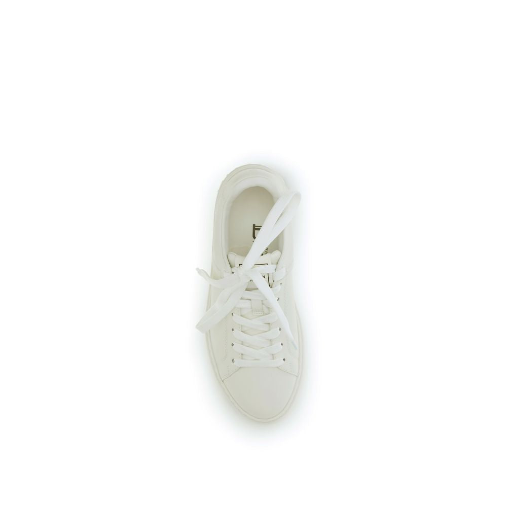 Balmain White Calf Leather Bos Taurus Low Top Sneakers - Luxury Boutique Co