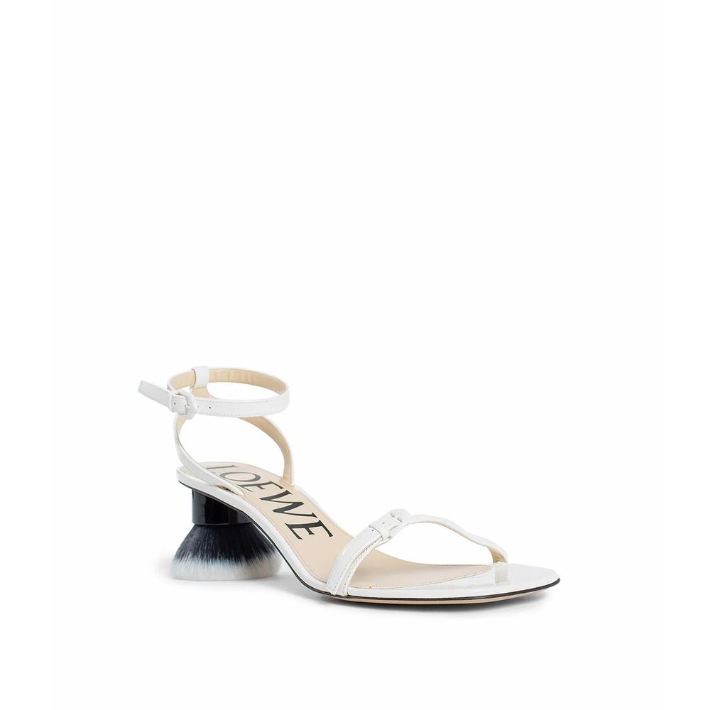 Loewe White Lamb Leather Stiletto Heel Sandals - Luxury Boutique Co