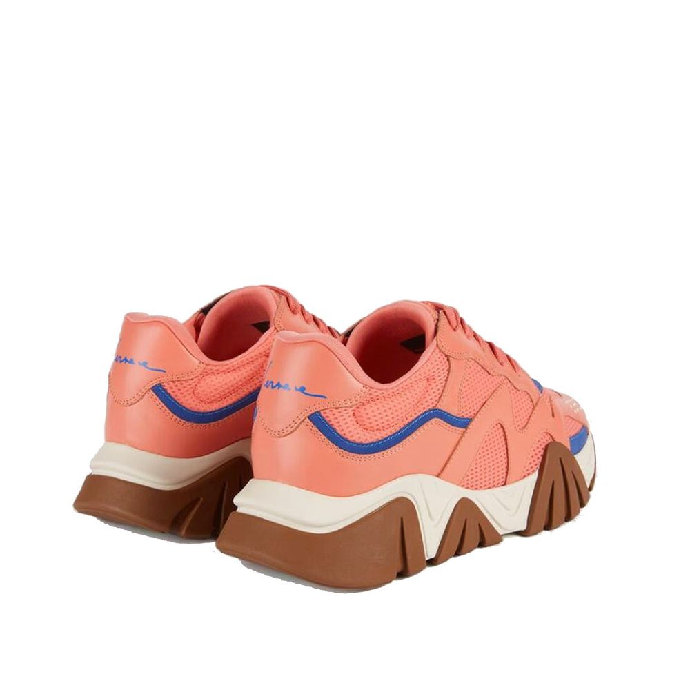 Versace Orange Leather Chunky Sneakers - Luxury Boutique Co