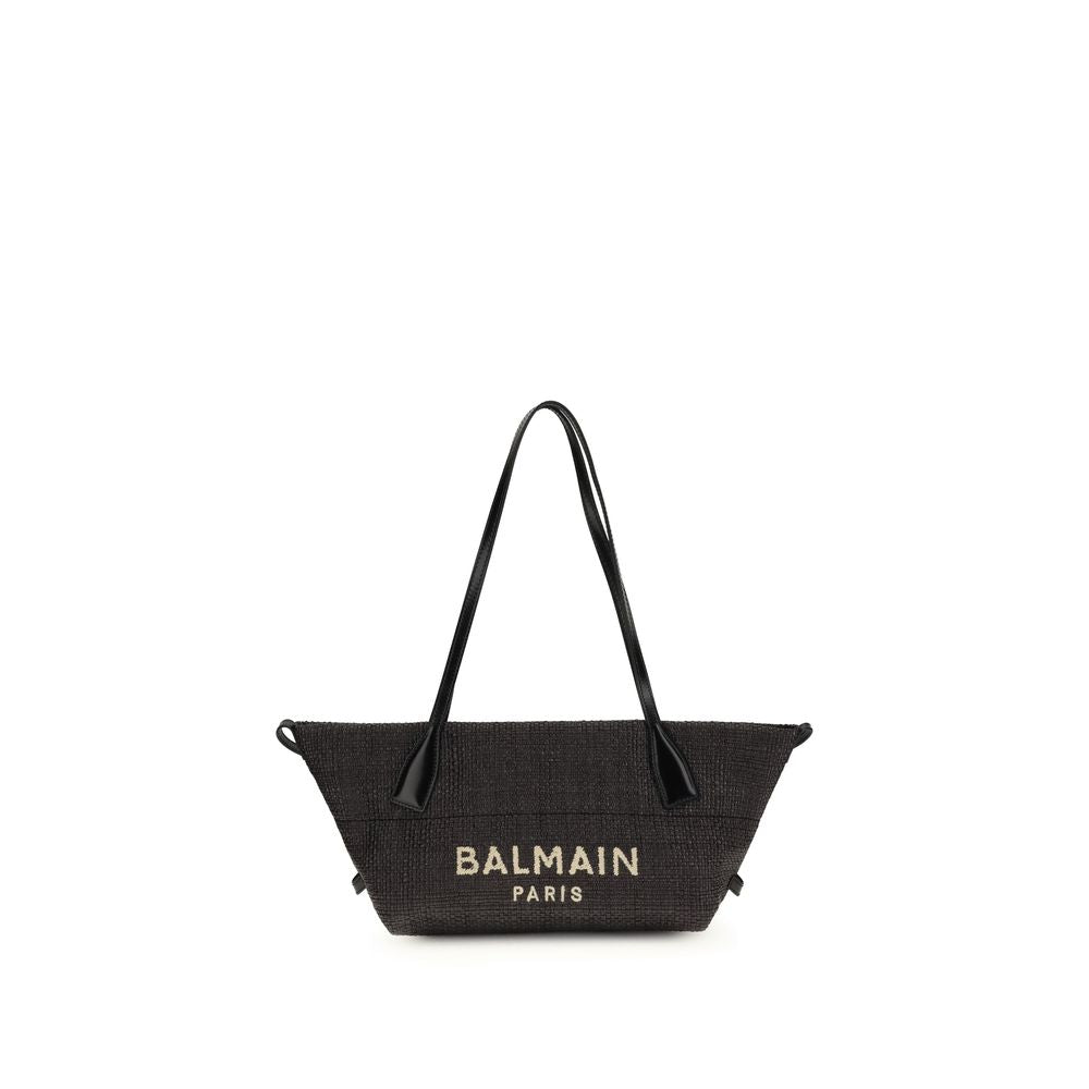 Balmain Black Raffia Shoulder Bag - Luxury Boutique Co
