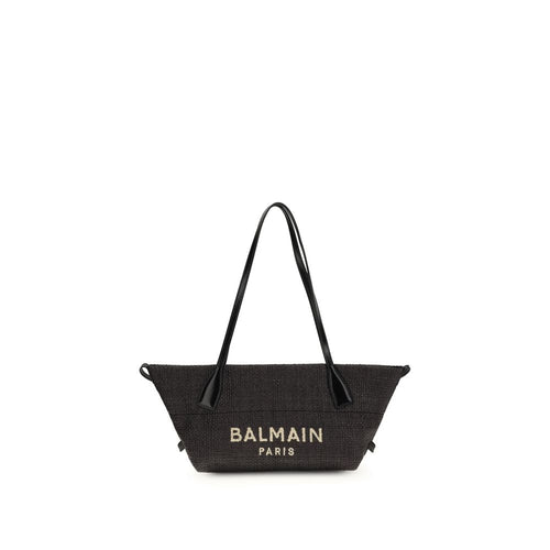 Balmain Black Raffia Shoulder Bag - Luxury Boutique Co