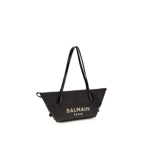 Balmain Black Raffia Shoulder Bag - Luxury Boutique Co