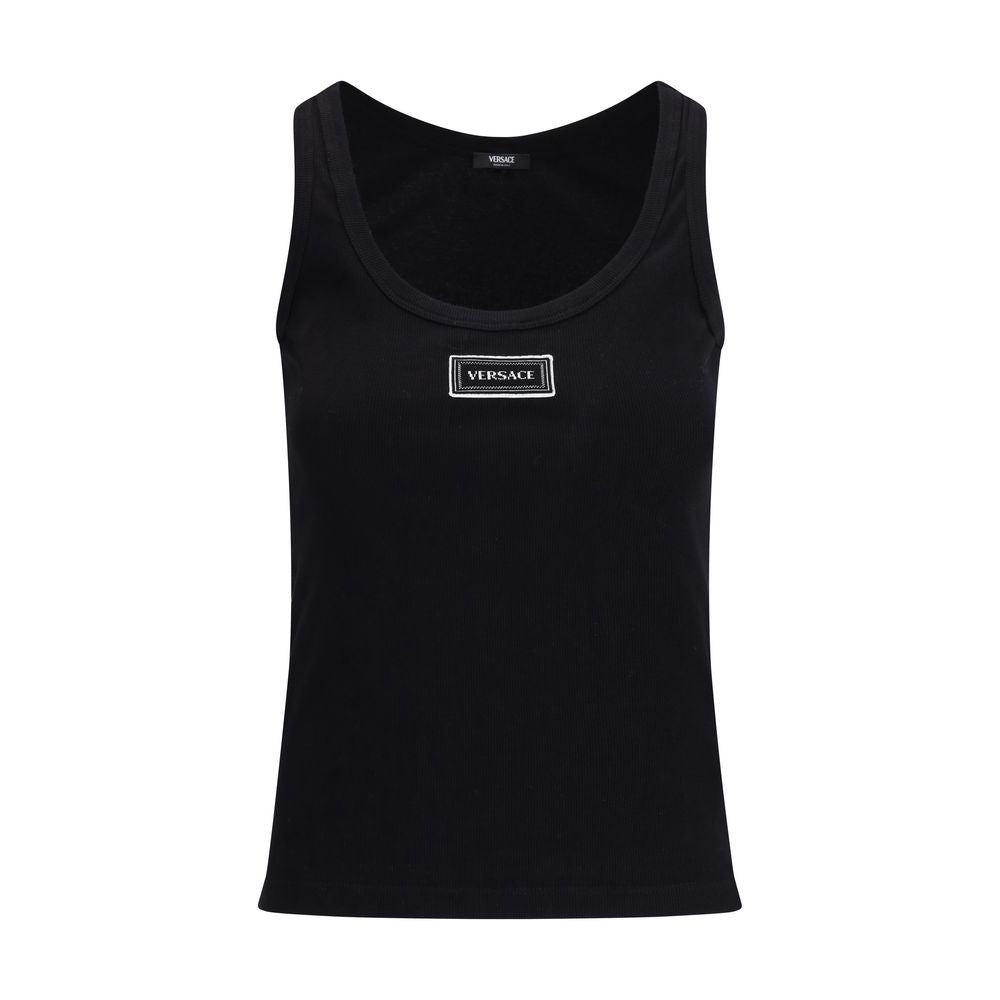 Versace Black Cotton Tank Tops - Luxury Boutique Co