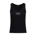 Versace Black Cotton Tank Tops - Luxury Boutique Co
