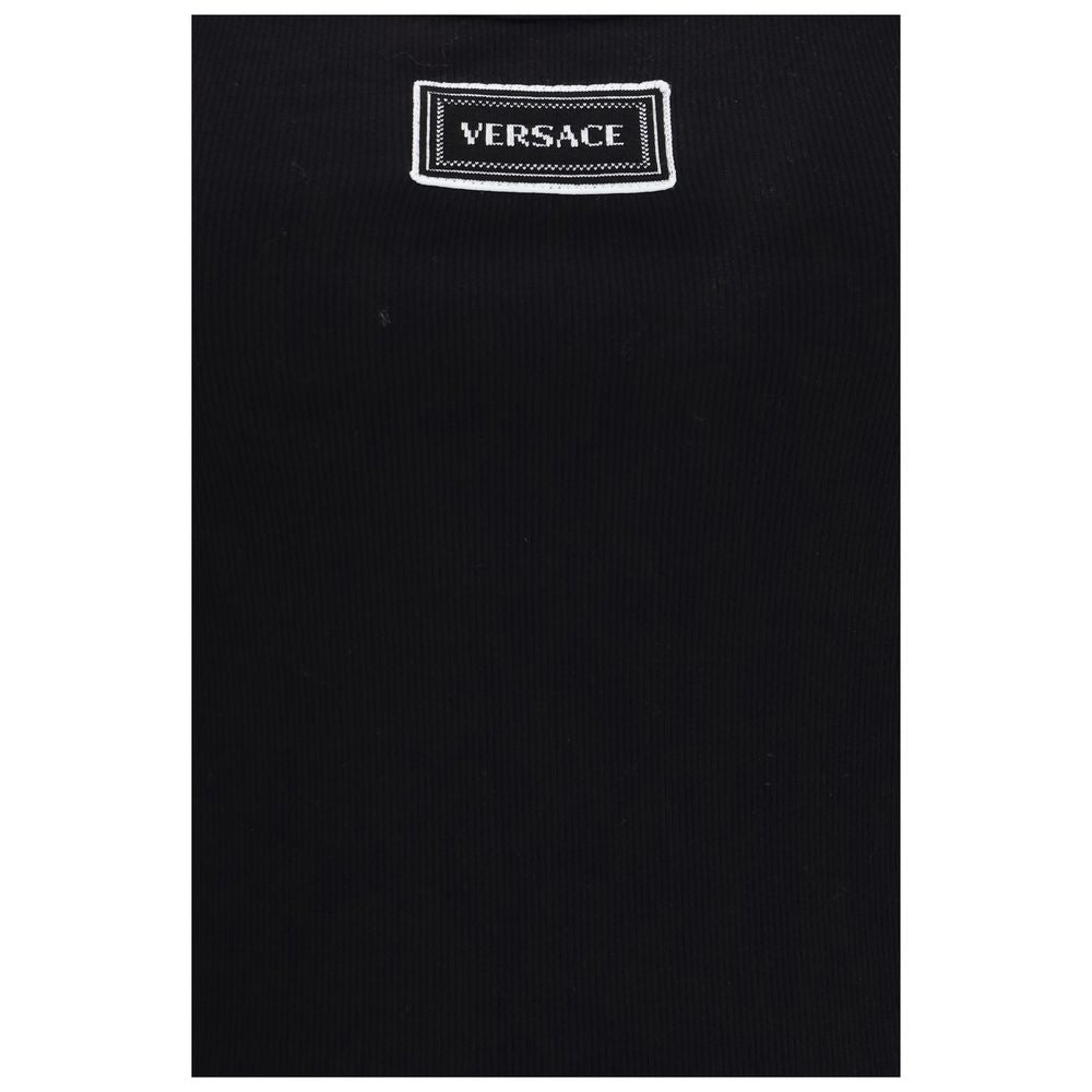 Versace Black Cotton Tank Tops - Luxury Boutique Co