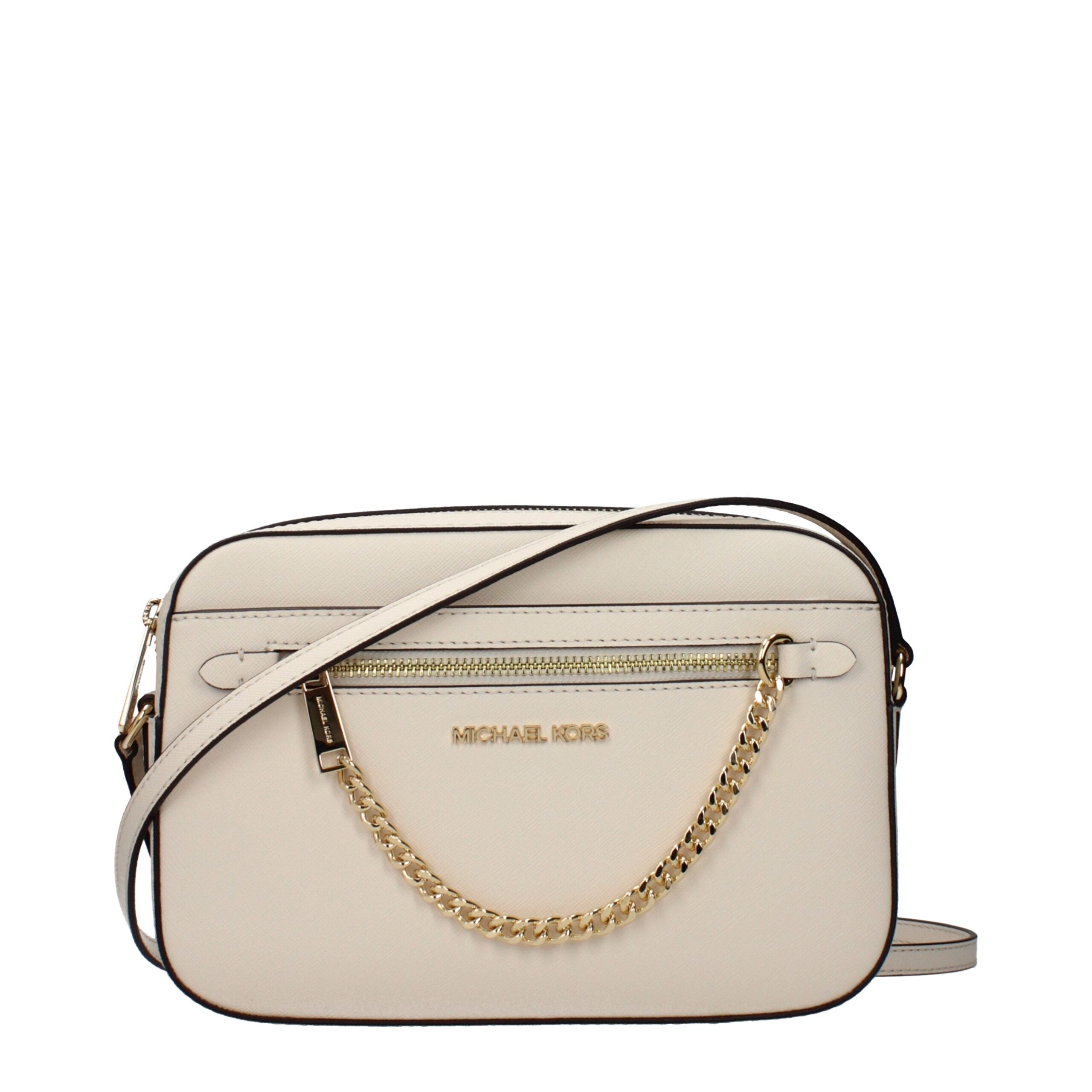 Michael Kors Beige Leather Crossbody Bag - Luxury Boutique Co