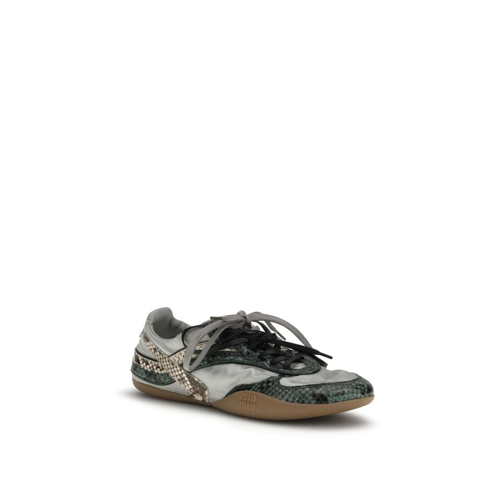 Miu Miu Gray Recycled Polyester Athletic Sneakers - Luxury Boutique Co