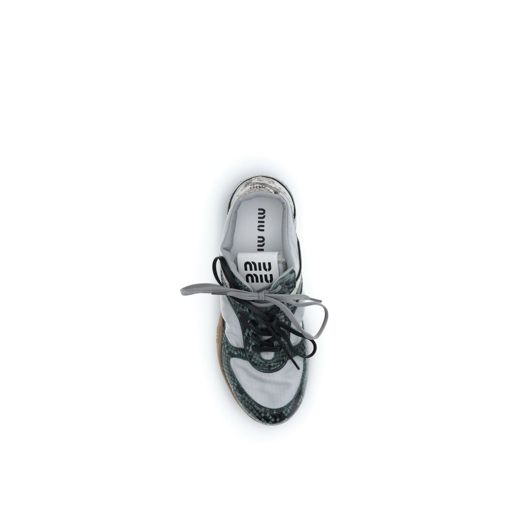 Miu Miu Gray Recycled Polyester Athletic Sneakers - Luxury Boutique Co