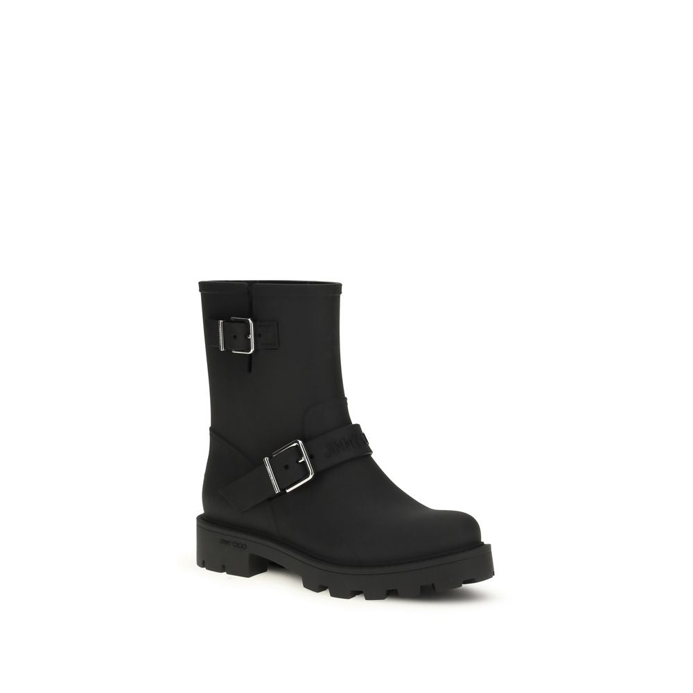 Jimmy Choo Black Polyurethane Rain Boots - Luxury Boutique Co