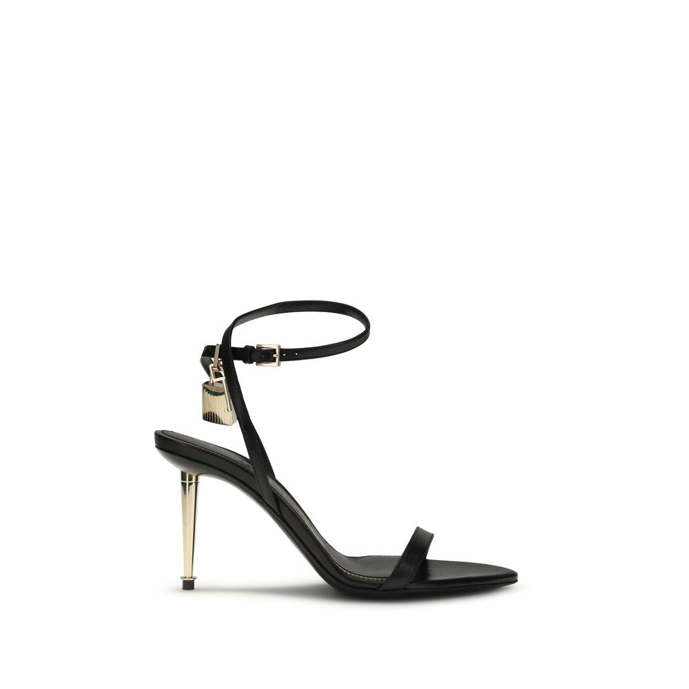 Tom Ford Black Goatskin Stiletto Heel Sandals - Luxury Boutique Co