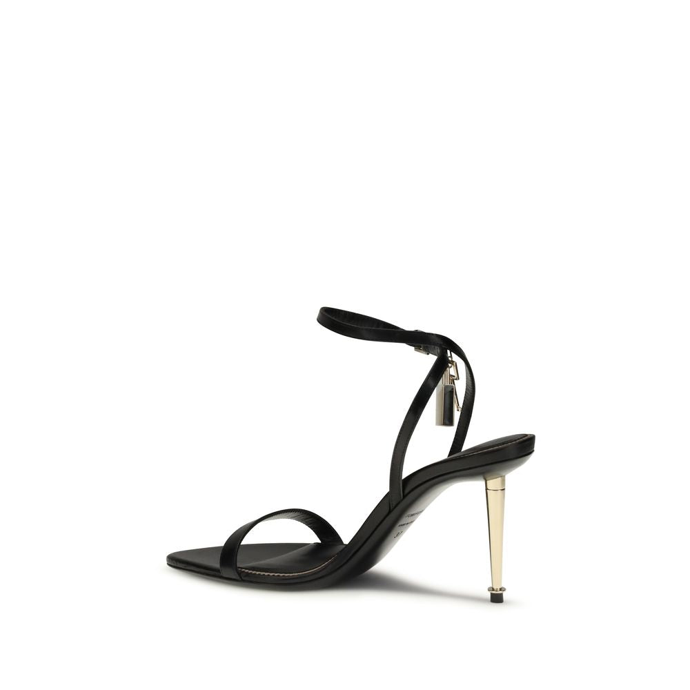 Tom Ford Black Goatskin Stiletto Heel Sandals - Luxury Boutique Co