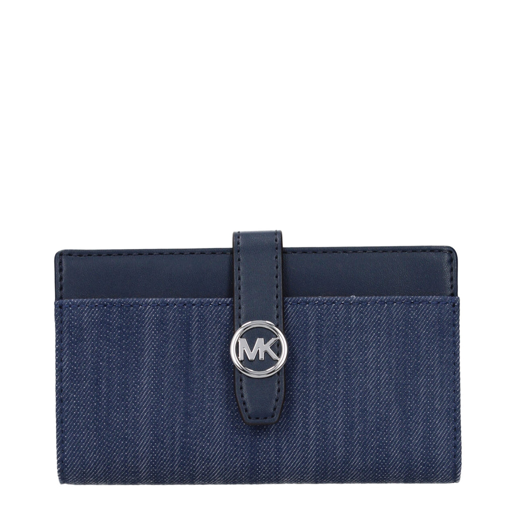 Michael Kors Blue Fabric Wallet - Luxury Boutique Co