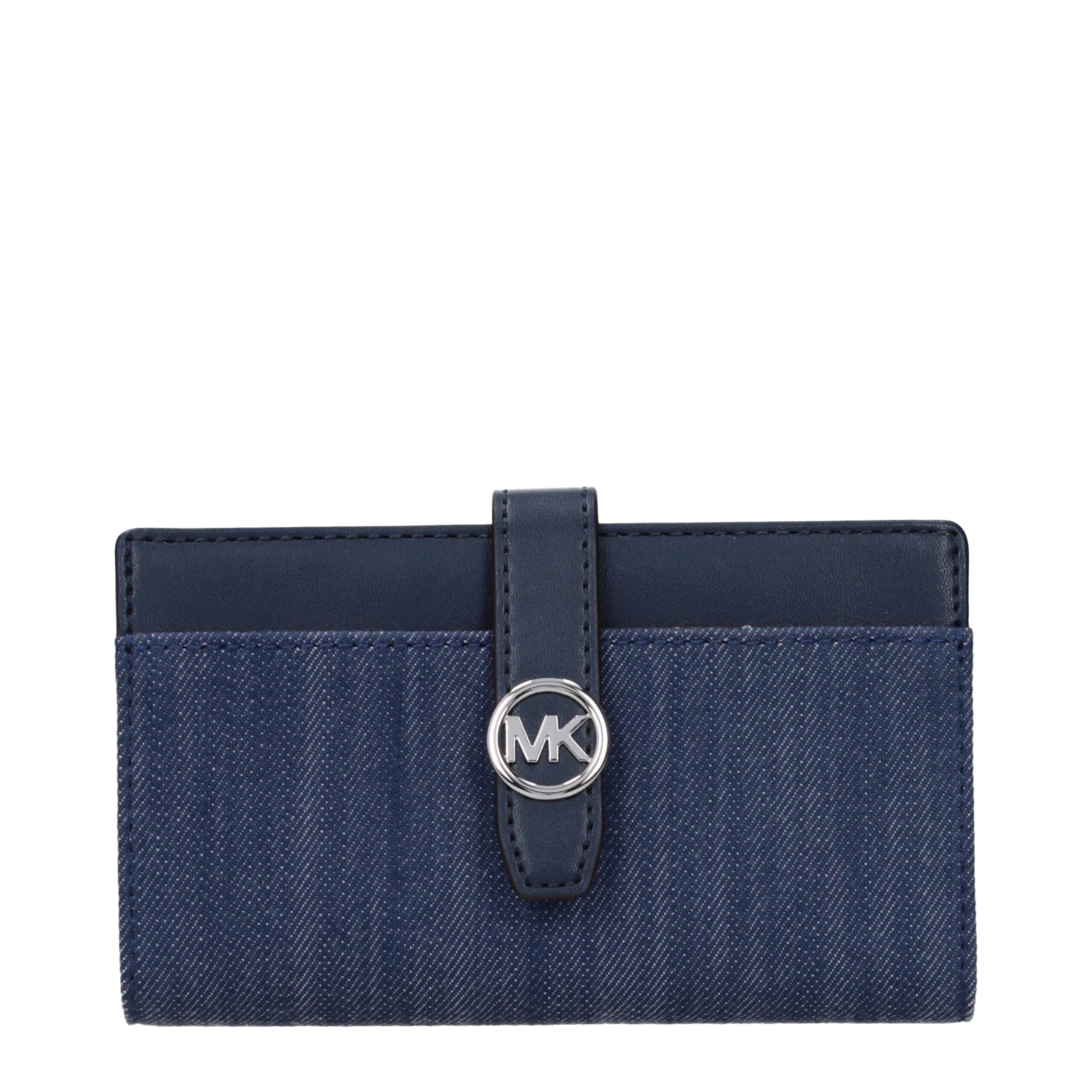 Michael Kors Blue Fabric Wallet - Luxury Boutique Co