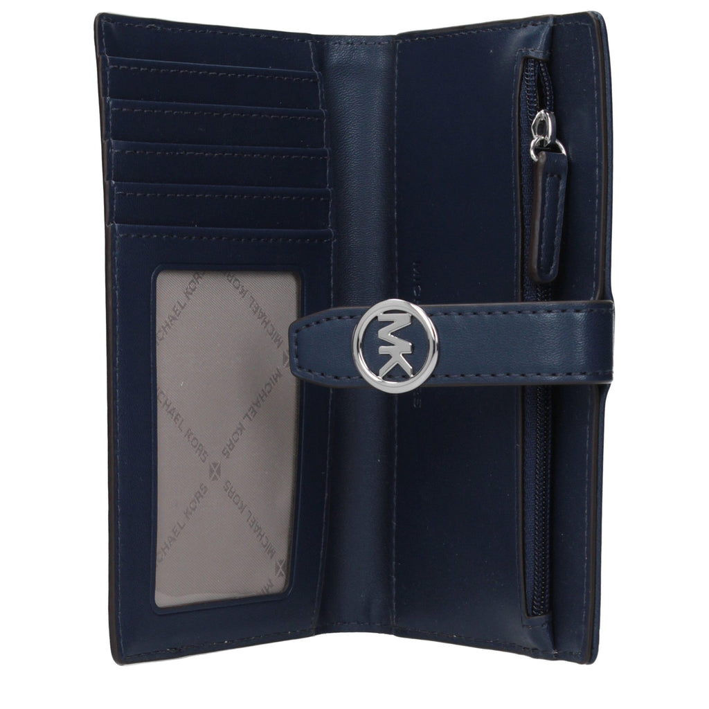 Michael Kors Blue Fabric Wallet - Luxury Boutique Co