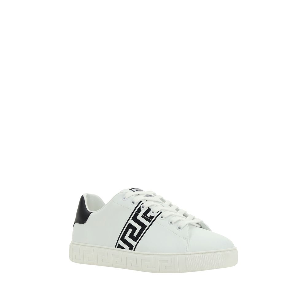 Zapatillas bajas Versace de piel de ternera blanca Bos Taurus