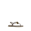 Giuseppe Zanotti Brown Stainless Steel Flat Sandals - Luxury Boutique Co