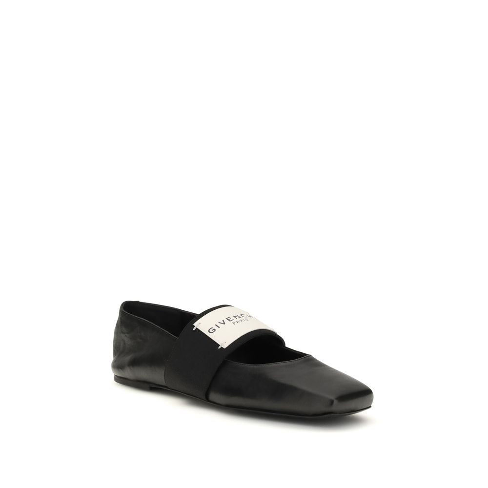 Givenchy Black Lamb Ovis Aries Aries Ballet Flats - Luxury Boutique Co