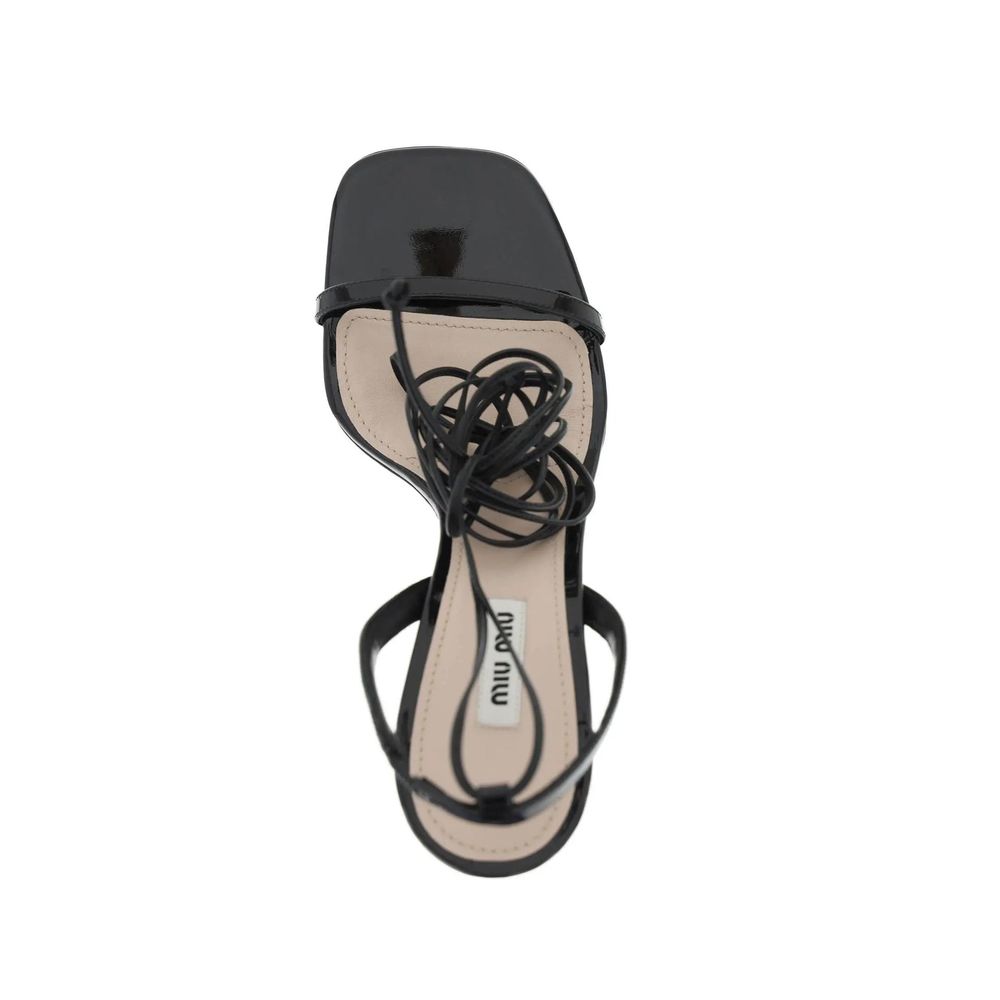 Miu Miu Black Calfskin Strap-On Sandals - Luxury Boutique Co