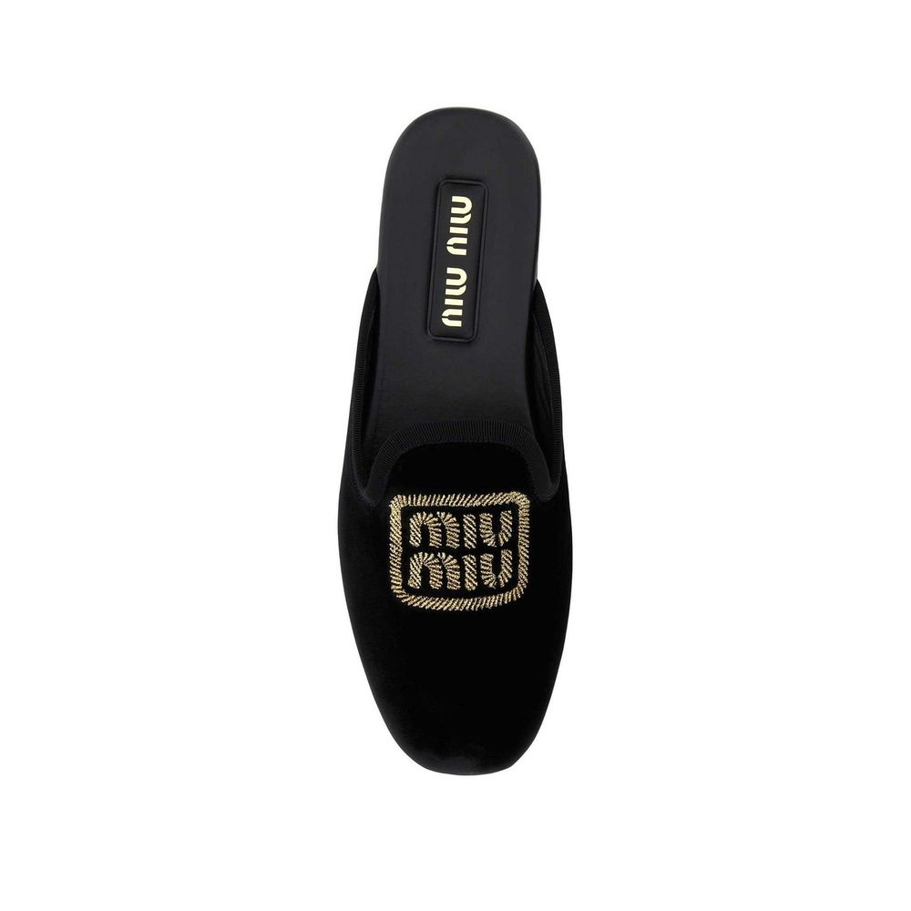 Miu Miu Black Calfskin Mules - Luxury Boutique Co