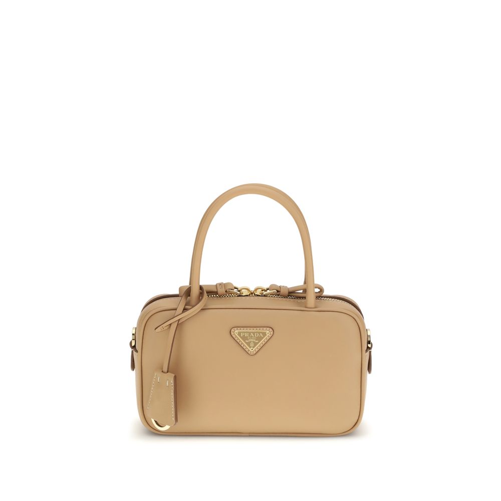 Prada Beige Calf Leather Bos Taurus Handbag - Luxury Boutique Co