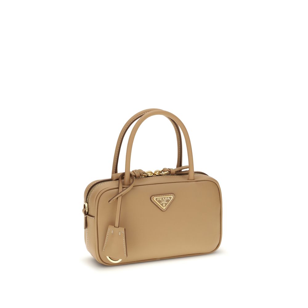 Prada Beige Calf Leather Bos Taurus Handbag - Luxury Boutique Co