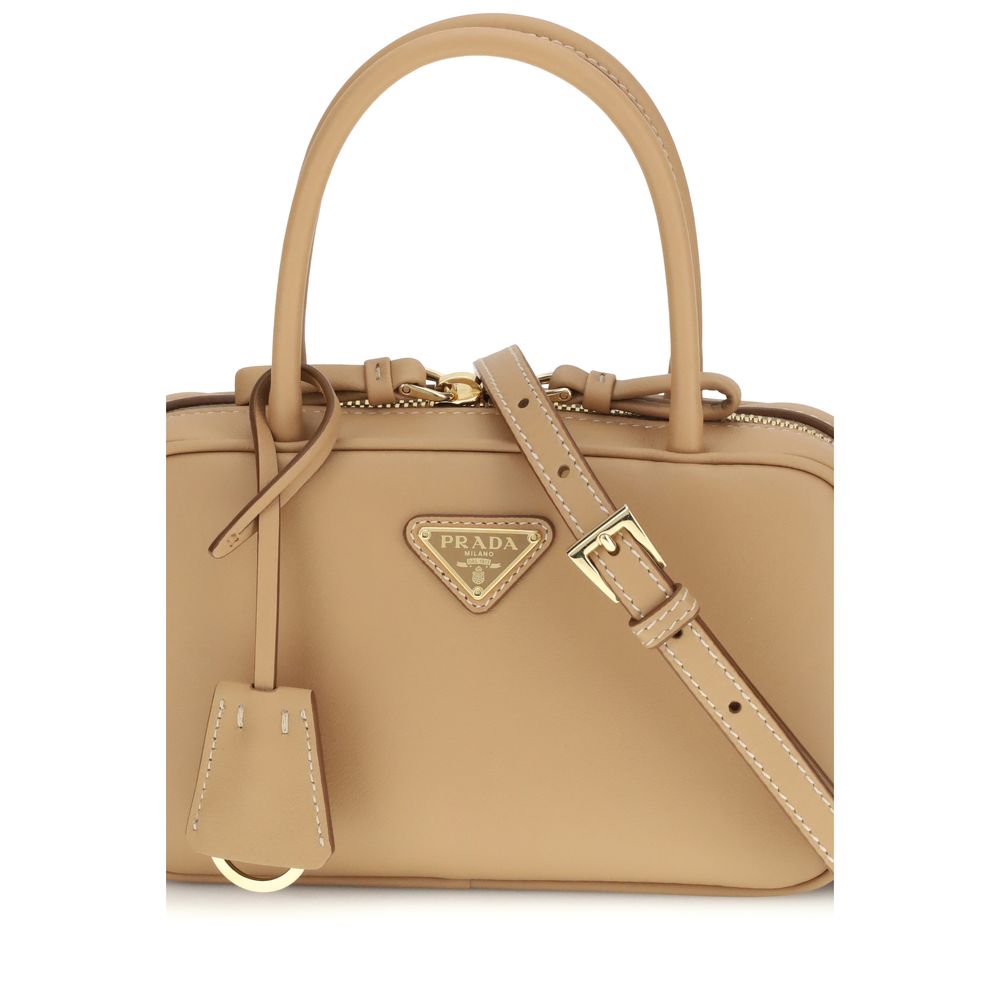 Prada Beige Calf Leather Bos Taurus Handbag - Luxury Boutique Co