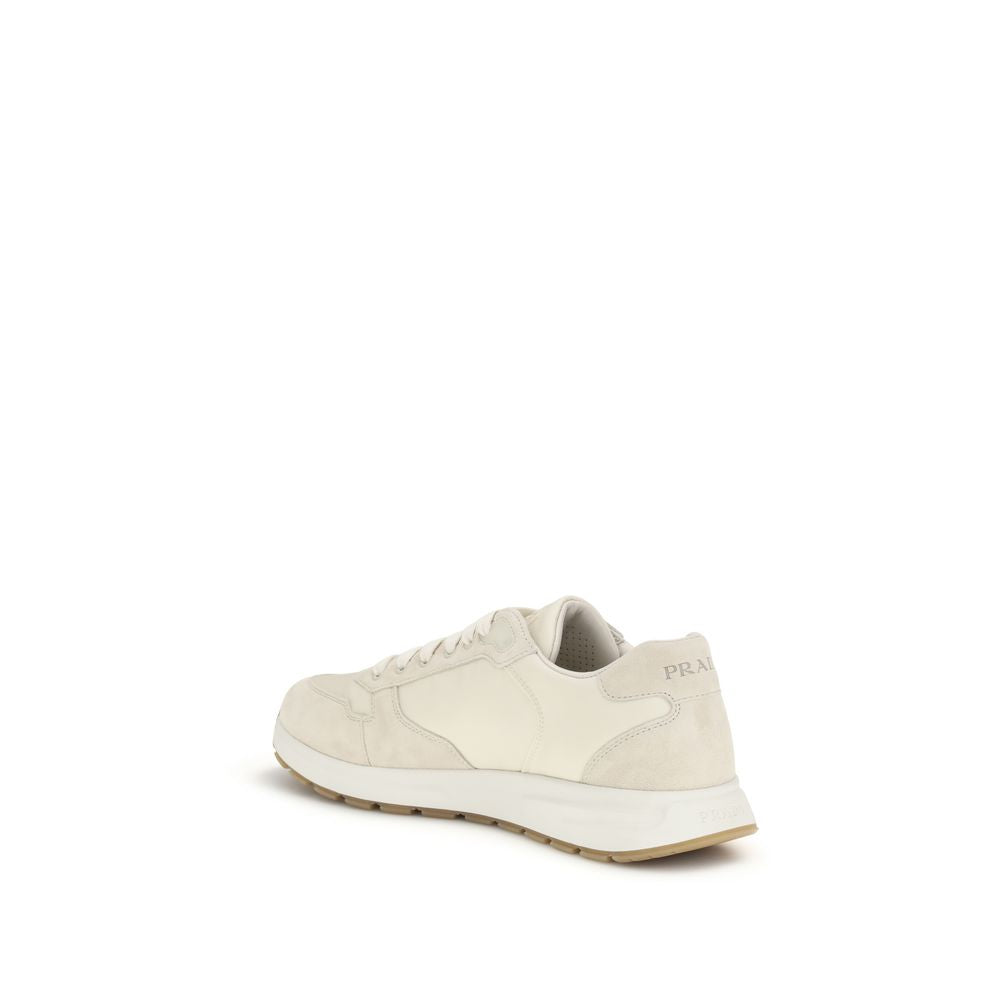 Prada Beige Nylon Low Top Sneakers - Luxury Boutique Co