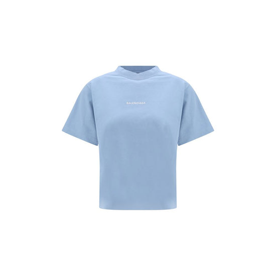Balenciaga Blue Cotton T-Shirt