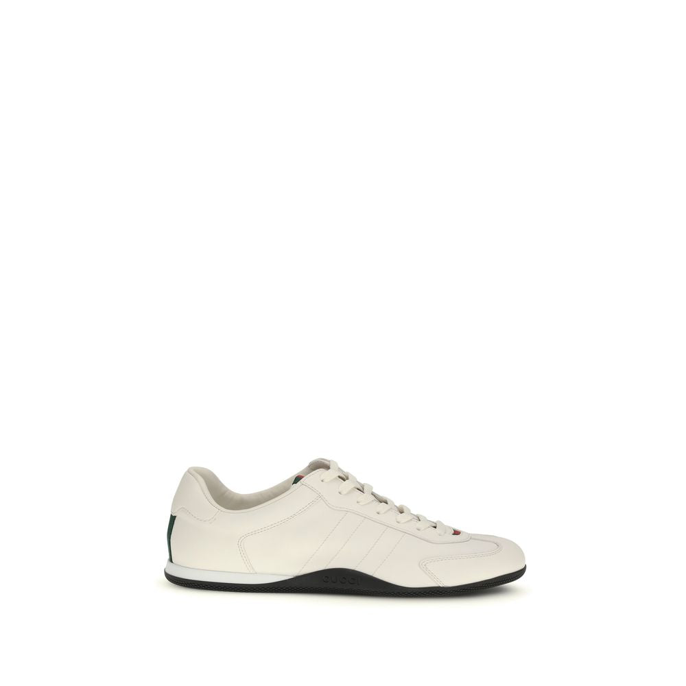 Gucci White Calf Leather Bos Taurus Low Top Sneakers - Luxury Boutique Co
