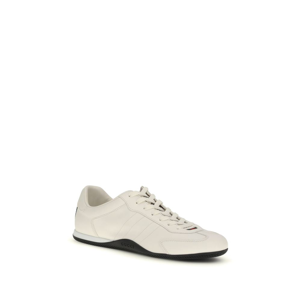 Gucci White Calf Leather Bos Taurus Low Top Sneakers - Luxury Boutique Co