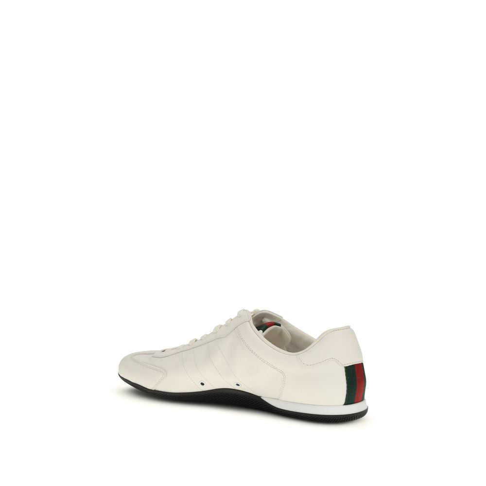 Gucci White Calf Leather Bos Taurus Low Top Sneakers - Luxury Boutique Co