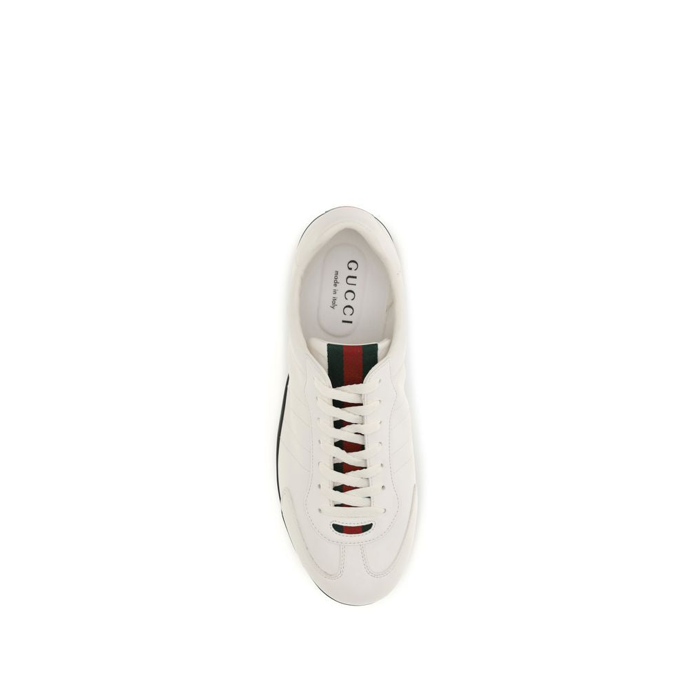 Gucci White Calf Leather Bos Taurus Low Top Sneakers - Luxury Boutique Co