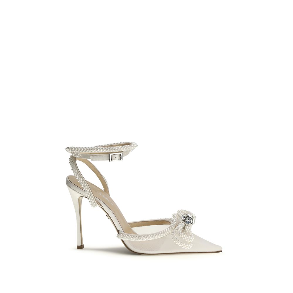 MACH & MACH White Silk High Heel Pumps - Luxury Boutique Co