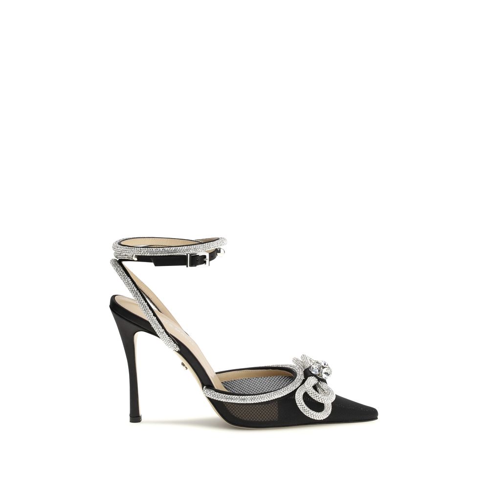 MACH & MACH Black Silk High Heel Pumps - Luxury Boutique Co