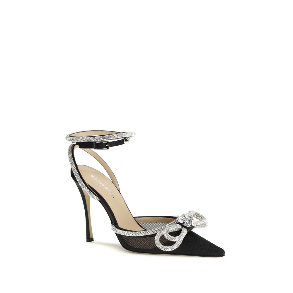 MACH & MACH Black Silk High Heel Pumps - Luxury Boutique Co