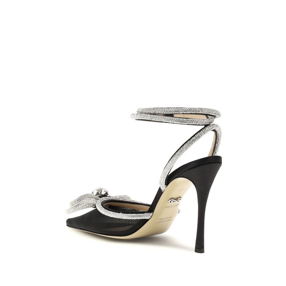 MACH & MACH Black Silk High Heel Pumps - Luxury Boutique Co