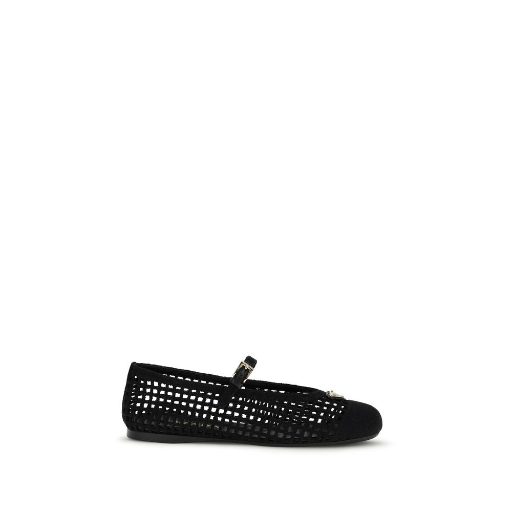 Prada Black Cotton Ballet Flats - Luxury Boutique Co