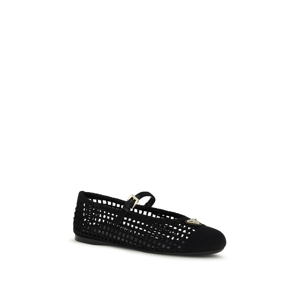 Prada Black Cotton Ballet Flats - Luxury Boutique Co