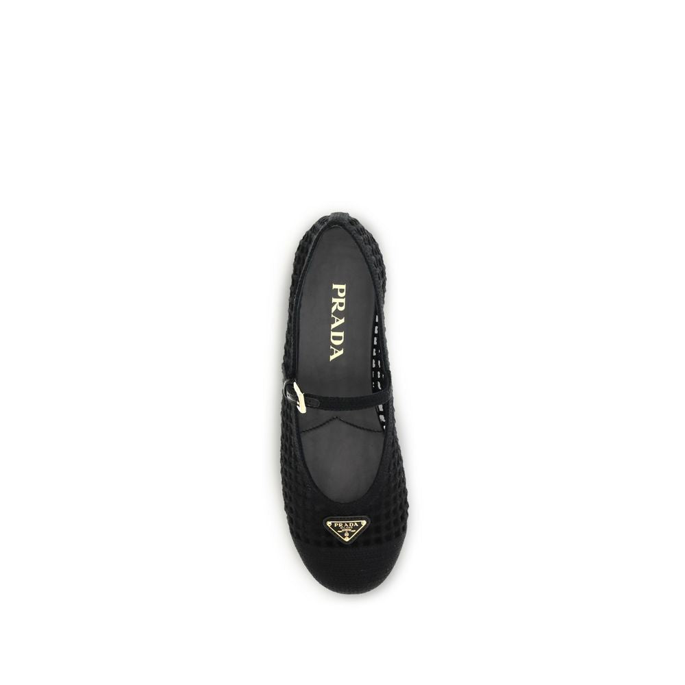 Prada Black Cotton Ballet Flats - Luxury Boutique Co