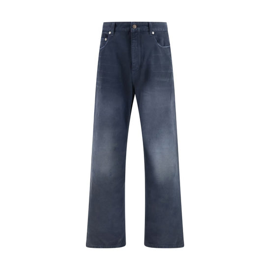Balenciaga Blue Cotton Relaxed Fit Jeans