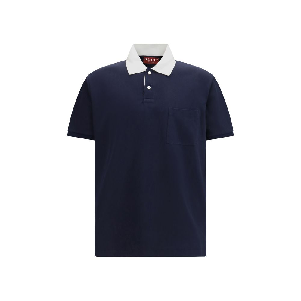 Gucci Blue Cotton Polo Shirt - Luxury Boutique Co