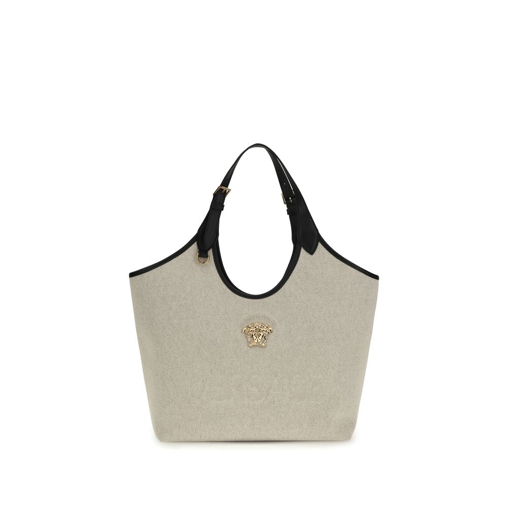 Versace Beige Cotton Shoulder Bag - Luxury Boutique Co