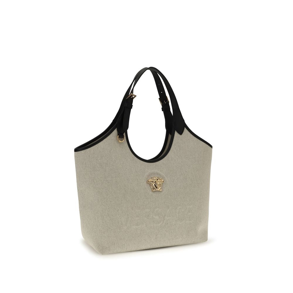 Versace Beige Cotton Shoulder Bag - Luxury Boutique Co