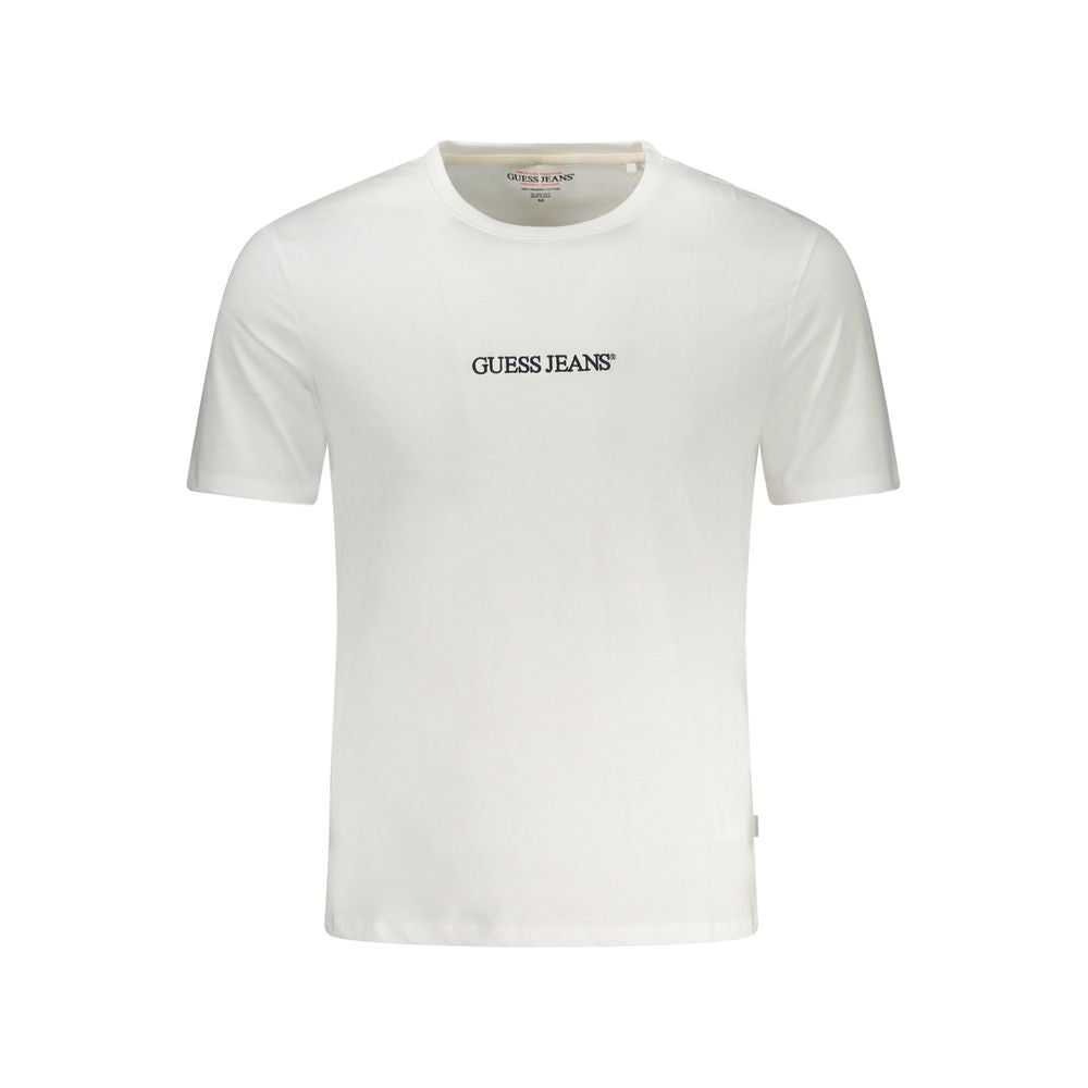 Guess Jeans Bianco Cotton Men T-Shirt - Luxury Boutique Co