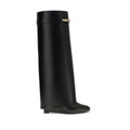 Givenchy Black Calf Leather Bos Taurus Flat Boots - Luxury Boutique Co