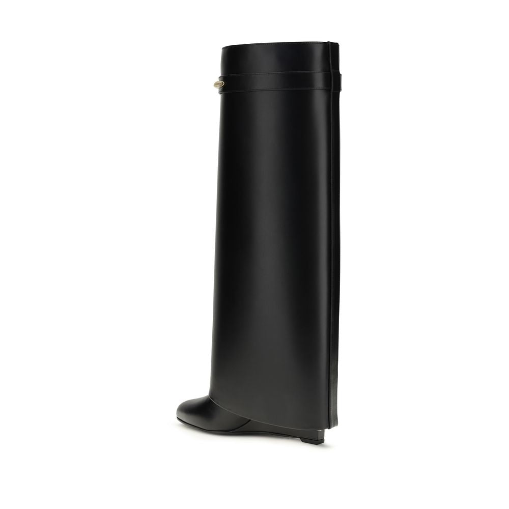 Givenchy Black Calf Leather Bos Taurus Flat Boots - Luxury Boutique Co
