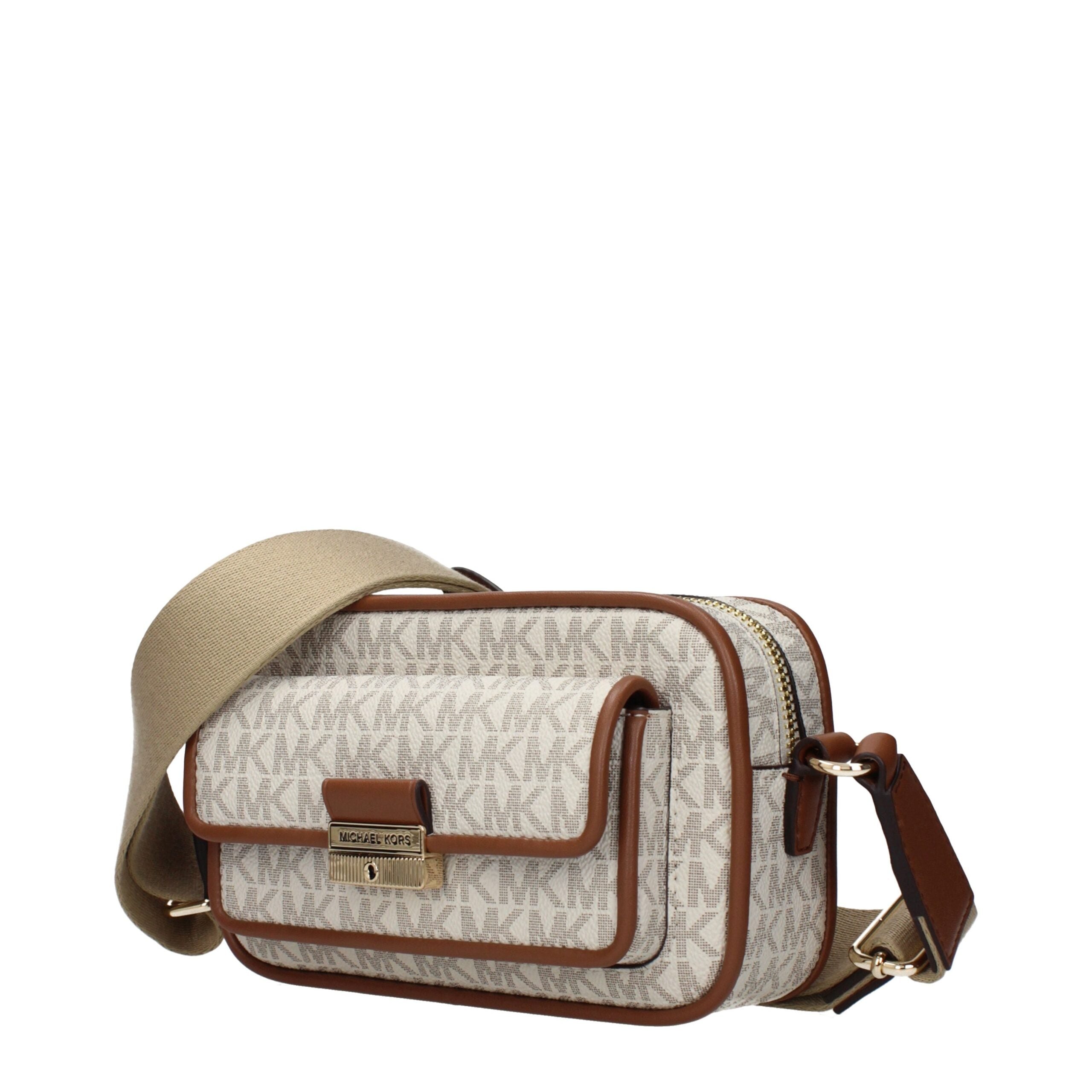 Michael Kors Beige Fabric Crossbody Bag - Luxury Boutique Co
