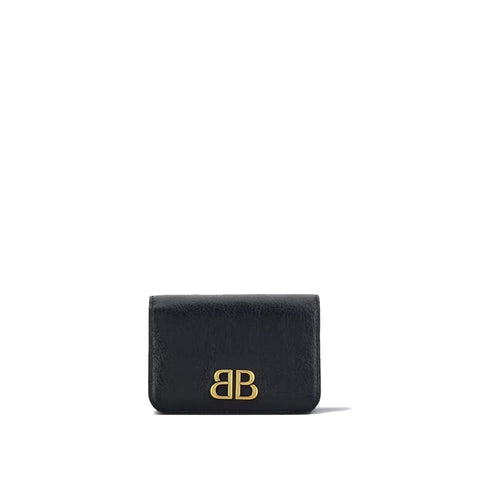Balenciaga Black Lamb Leather Cardholder - Luxury Boutique Co