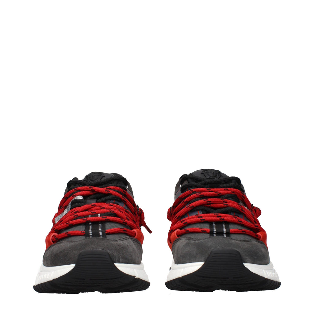 Versace Gray Leather Chunky Sneakers - Luxury Boutique Co